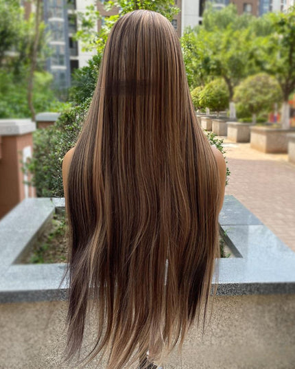 Synthetic lace frontal color wig straight---13*4---P4/27 color---pay 1 get 2