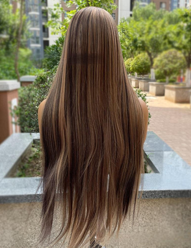 Synthetic lace frontal color wig straight---13*4---P4/27 color---pay 1 get 2