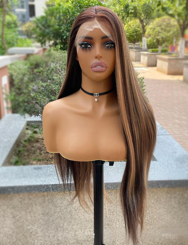 Synthetic lace frontal color wig straight---13*4---P4/27 color---pay 1 get 2