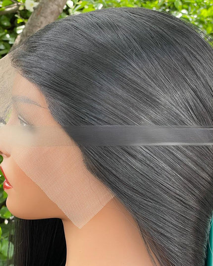 Synthetic lace frontal color wig straight---13*6---natural black color