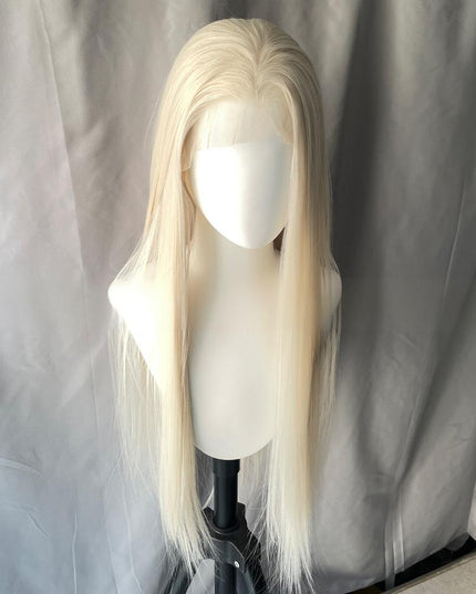 Synthetic lace frontal color wig straight---13*6---platium blonde color