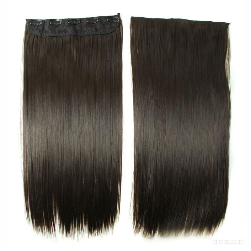 fiber long straight hair clip hair extension