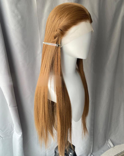 Synthetic lace frontal color wig straight---13*4---dark blonde color---pay 1 get 2