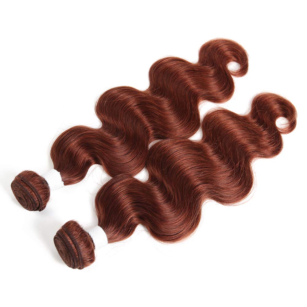 Reddish auburn brown Body wave Virgin Hair bundles