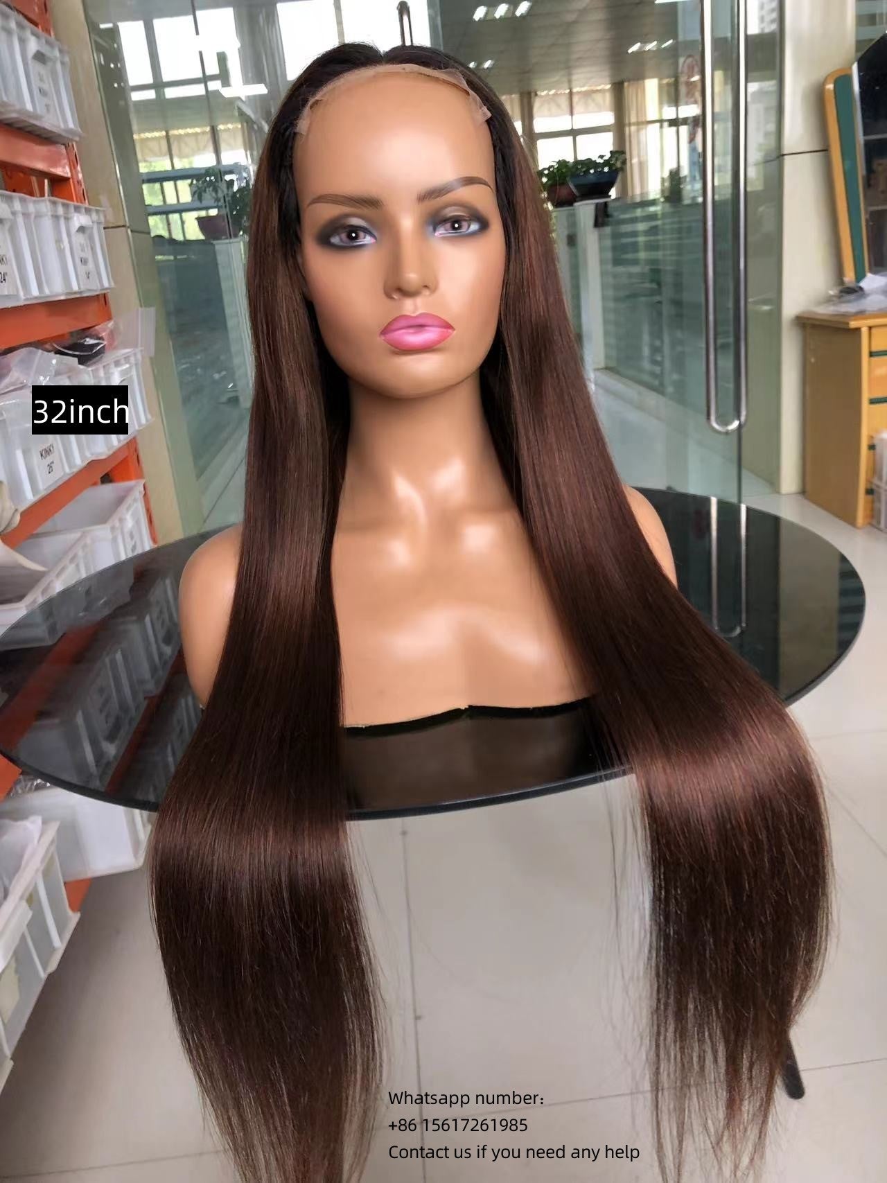 Dark Brown 4x4，5x5 Transparent Lace closure Straight  100% Virgin Human Hair LACE Wig  180% density