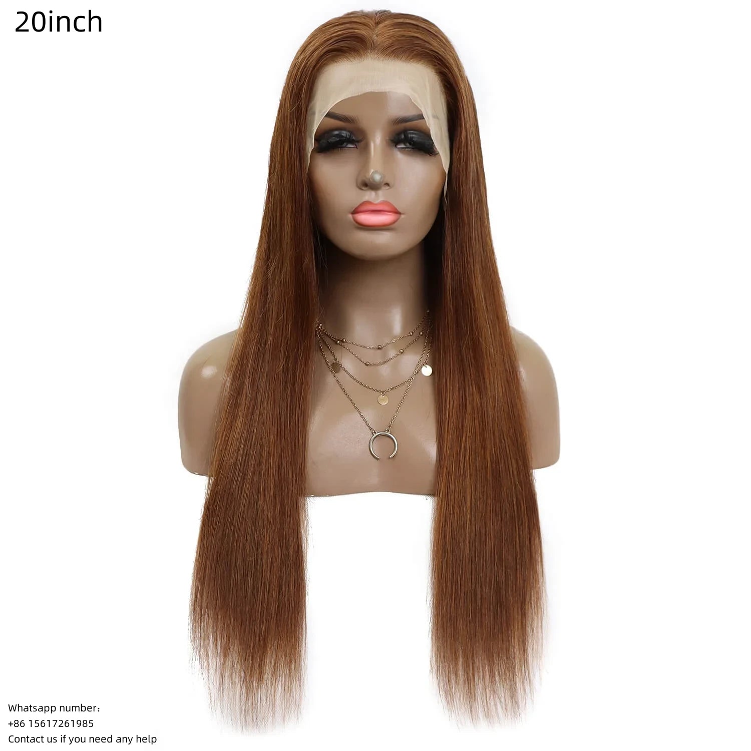 Brown Straight 13x4 Transparent Lace Front 100% Virgin Human Hair Wig 180% density