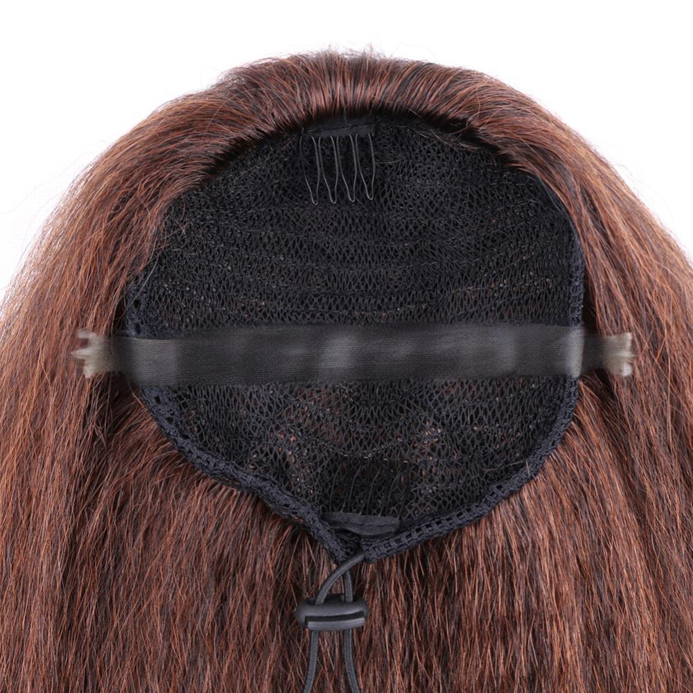 22 inch  fiber drawstring ponytail YAKI silk fluffy corn perm-4