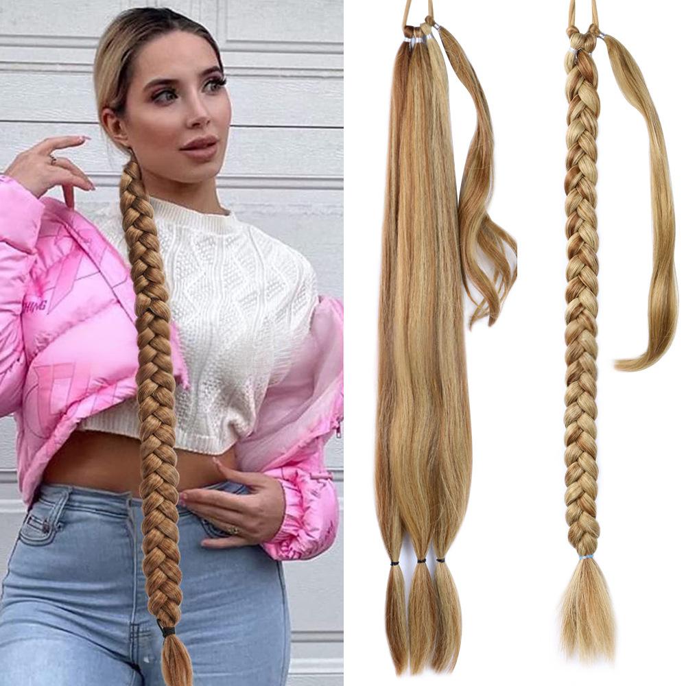 Fiber Hair Boxing Long Braid Ponytail- color 30