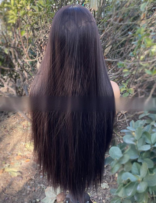 Synthetic straight full lace wig----natural black color