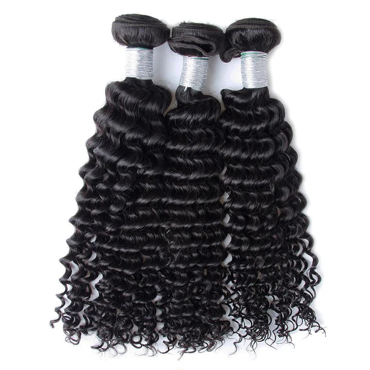 Deep curly Virgin human Hair bundles natural color 1pc