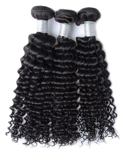 Deep curly Virgin human Hair bundles natural color 1pc