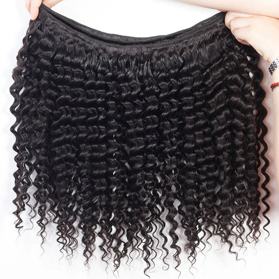 Deep curly Virgin human Hair bundles natural color 1pc