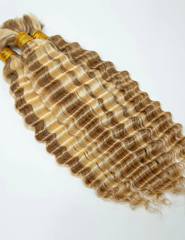 Deep wave P18/613 color 15A human hair bulk for braiding