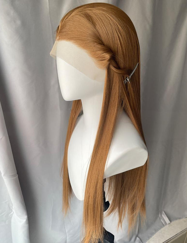 Synthetic lace frontal color wig straight---13*4---dark blonde color---pay 1 get 2
