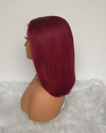 Double drown 99J straight Bob Wig 4x4，5*5 Lace closure wig 100% Virgin Human Hair