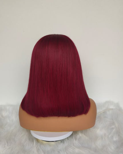 Double drown 99J straight Bob Wig 4x4，5*5 Lace closure wig 100% Virgin Human Hair