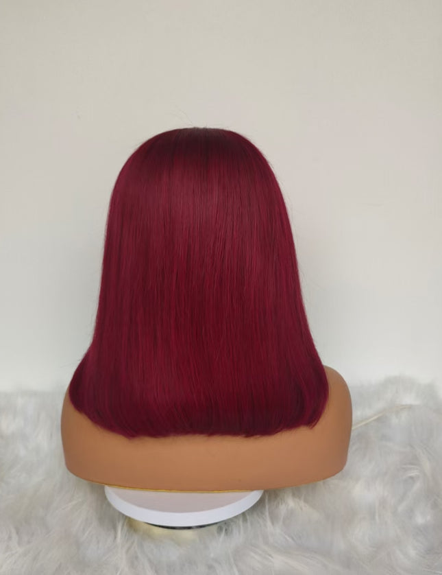 Double drown 99J straight Bob Wig 4x4，5*5 Lace closure wig 100% Virgin Human Hair