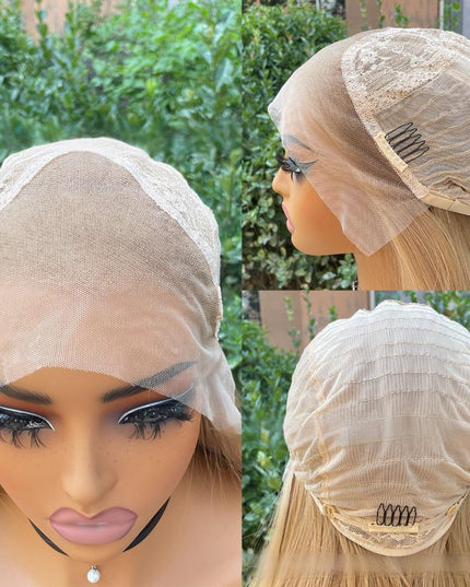 Synthetic lace frontal color wig straight---13*4---Golden Palm color---pay 1 get 2