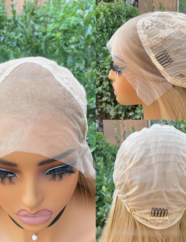 Synthetic lace frontal color wig straight---13*4---Golden Palm color---pay 1 get 2