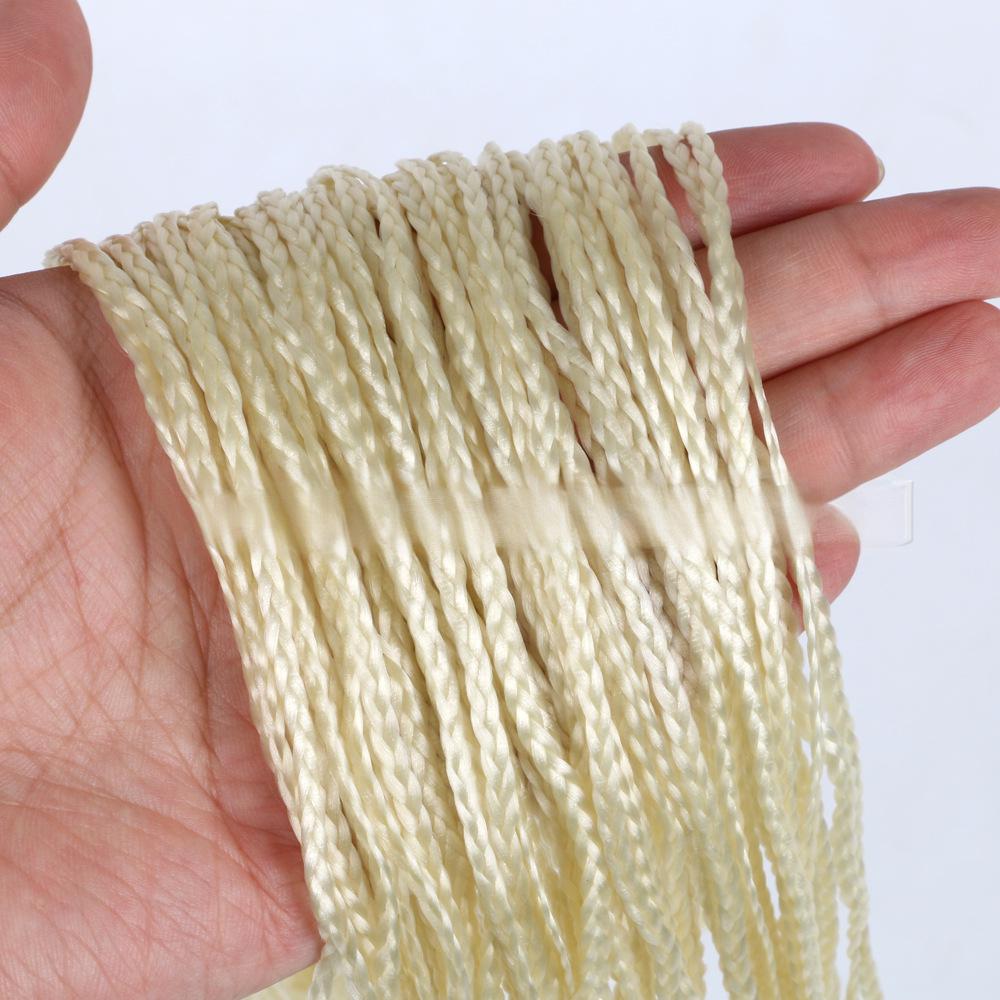 Fiber Thin three strand braid, straight Crochet Box Braids-- blonde