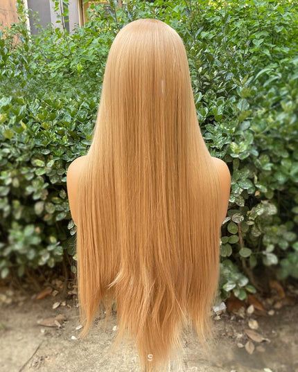 Synthetic lace frontal color wig straight---13*4---Golden Palm color---pay 1 get 2