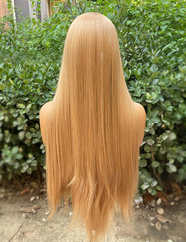 Synthetic lace frontal color wig straight---13*4---Golden Palm color---pay 1 get 2