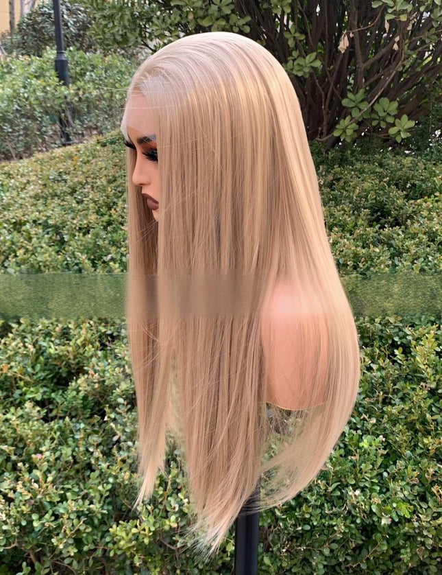 Synthetic lace frontal color wig straight---13*4--- beige color--pay 1 get 2