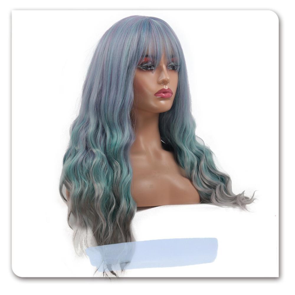 Fiber long wig omrbe color