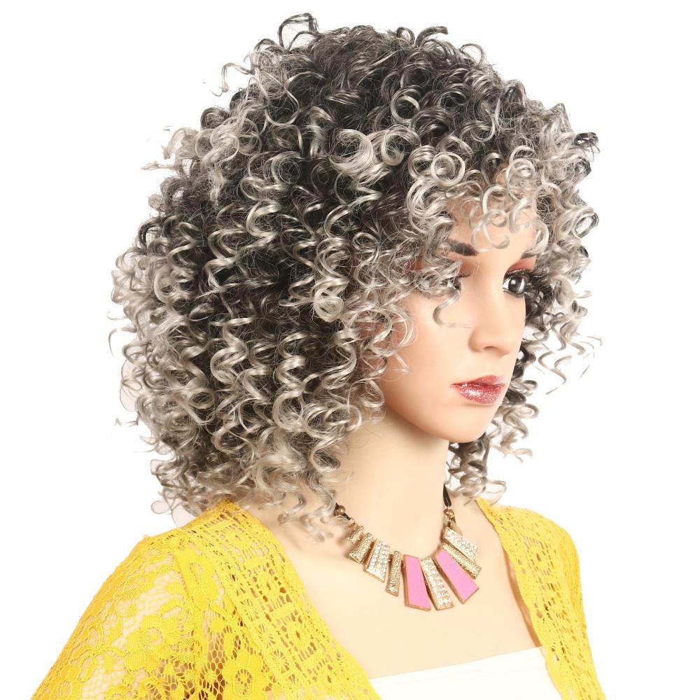 Curly hair fiber wig, , fluffy curly hair-2