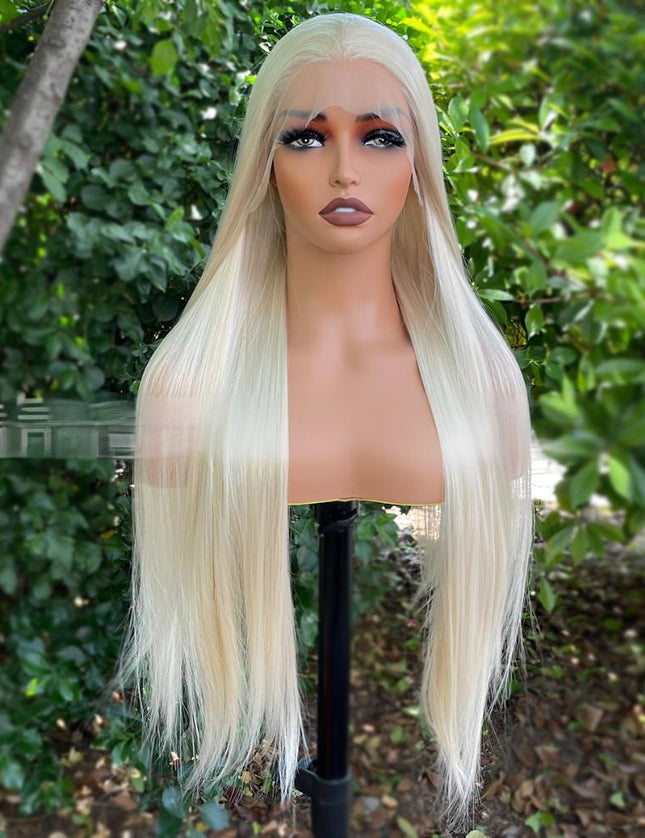 Synthetic lace frontal color wig---13*4---Champagne Milk blonde color--- pay 1 get 2