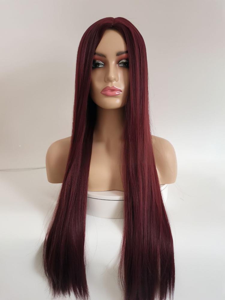 Fiber Long Straight  Wig-- 99j