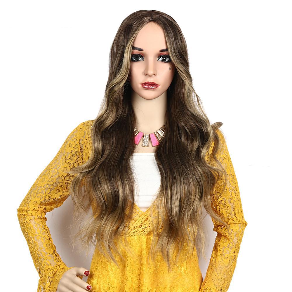 Fiber wig  big wave gray color-3