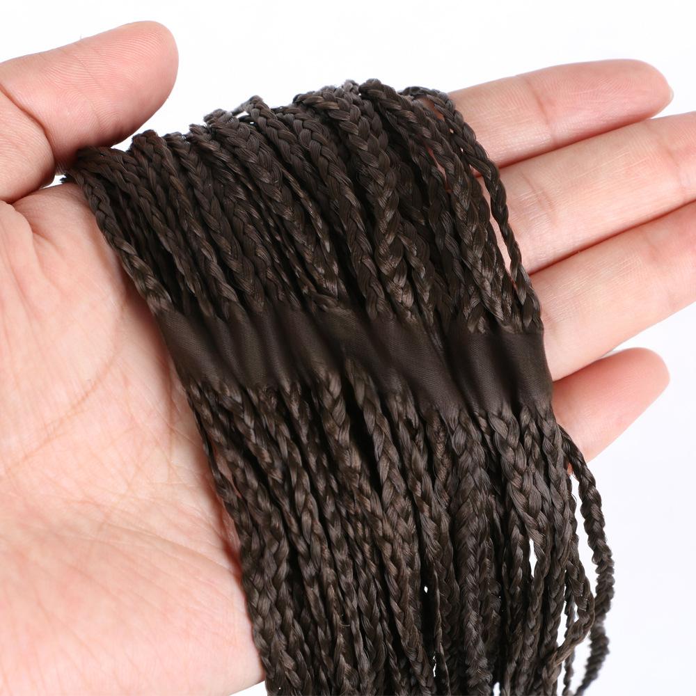 Fiber Thin three strand braid, straight Crochet Box Braids-- dark brown