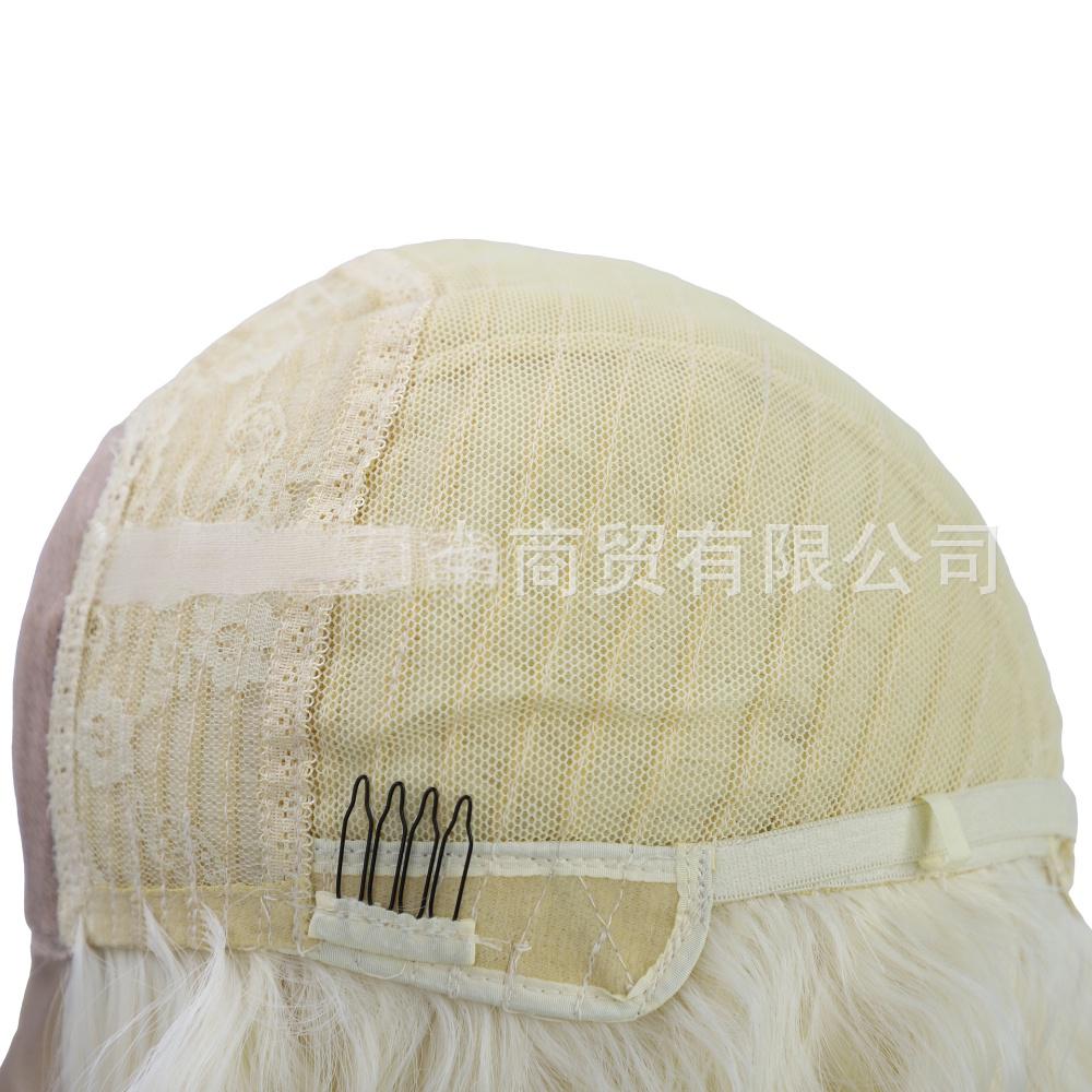 Deep wave fiber synthetic front lace middle parting wig-2
