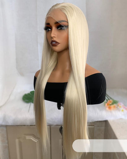 Synthetic lace frontal color wig---13*4---light blonde color--- pay 1 get 2