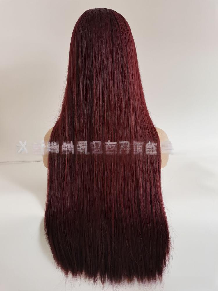 Fiber Long Straight  Wig-- 99j