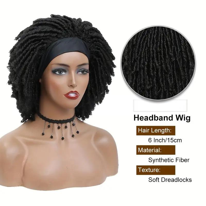 headband dread locks wig 6 inch-black