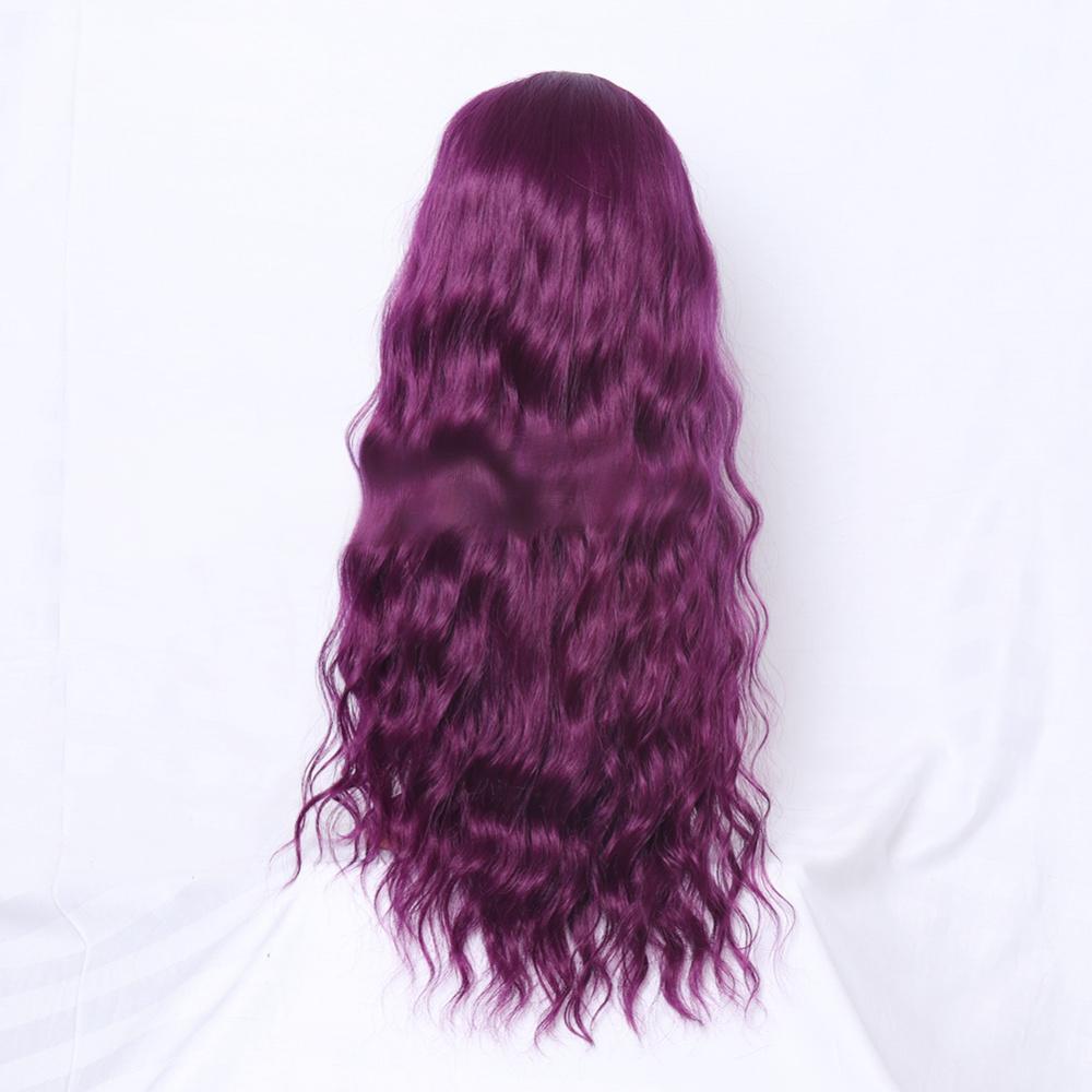 synthetic fiber purple color wig