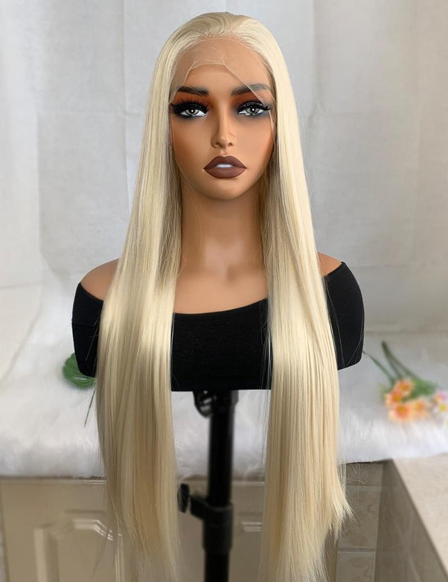 Synthetic lace frontal color wig---13*4---light blonde color--- pay 1 get 2