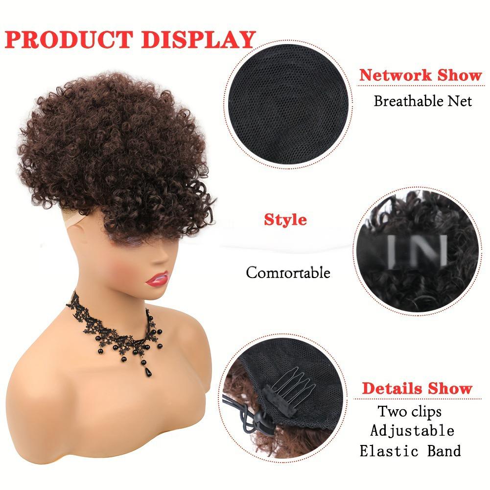 fiber hair bang for Afro Puff Wig