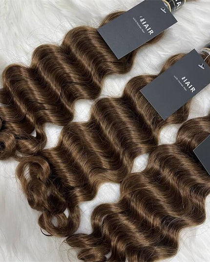 big deep wave  brown color 12A human hair bulk for braiding