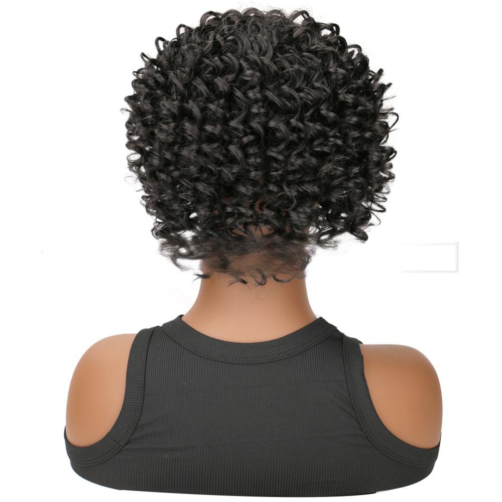 Fiber Female Fluffy Short Curly Hair Topper  -6