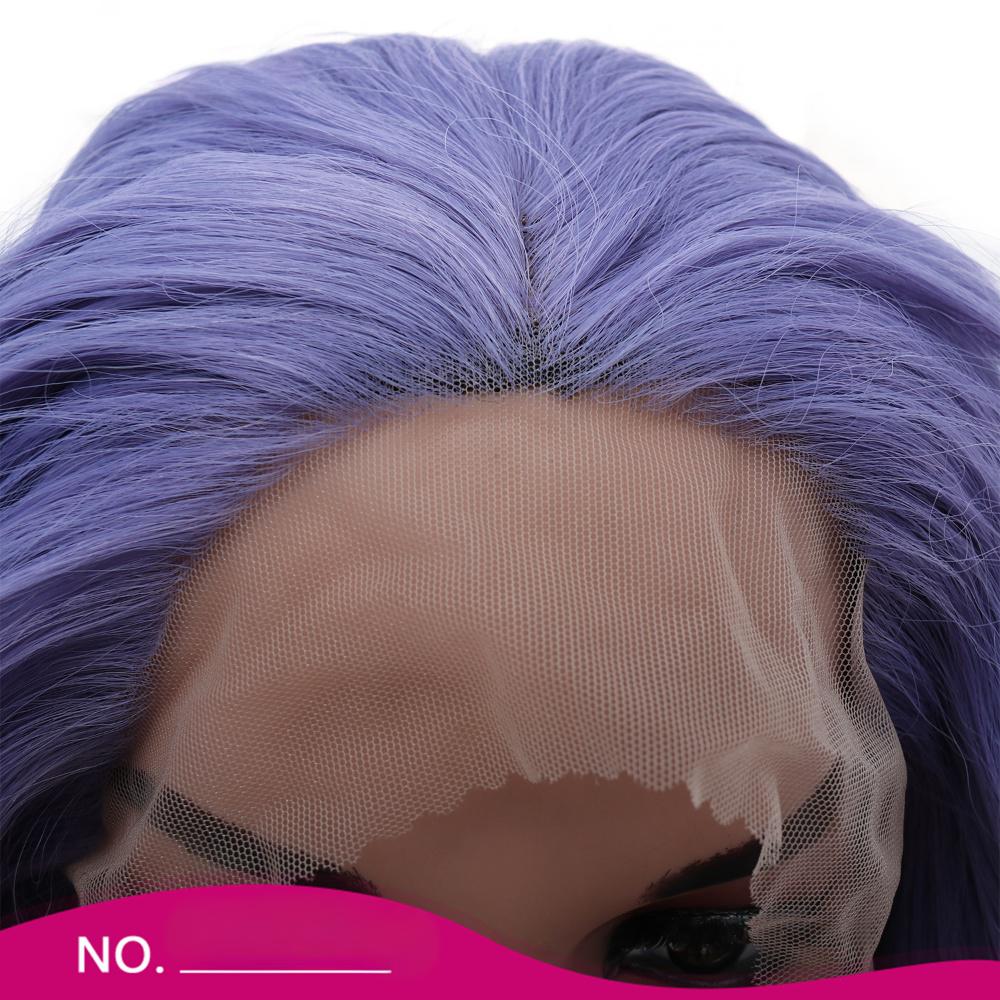 Fiber Blue purple long big wavy wig