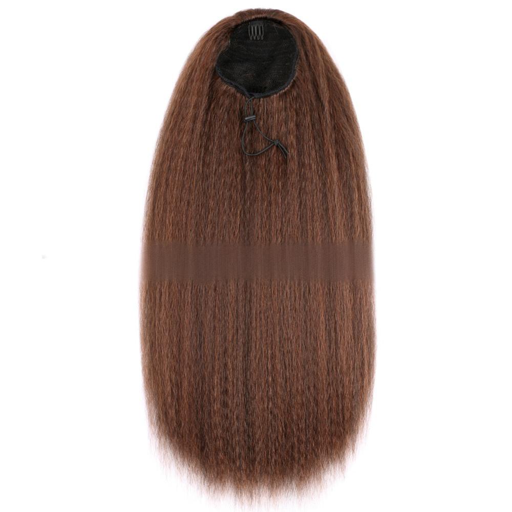 22 inch fiber drawstring ponytail YAKI silk fluffy corn perm-5