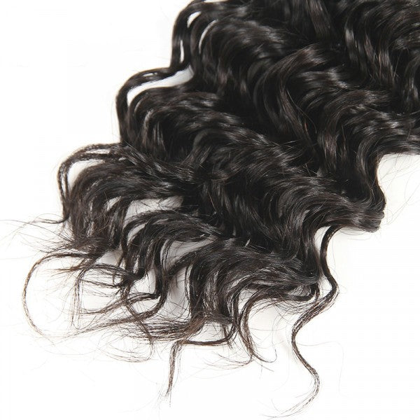 Deep Wave human Hair Weave 1pc 100% Human Hair Bundles natural black color