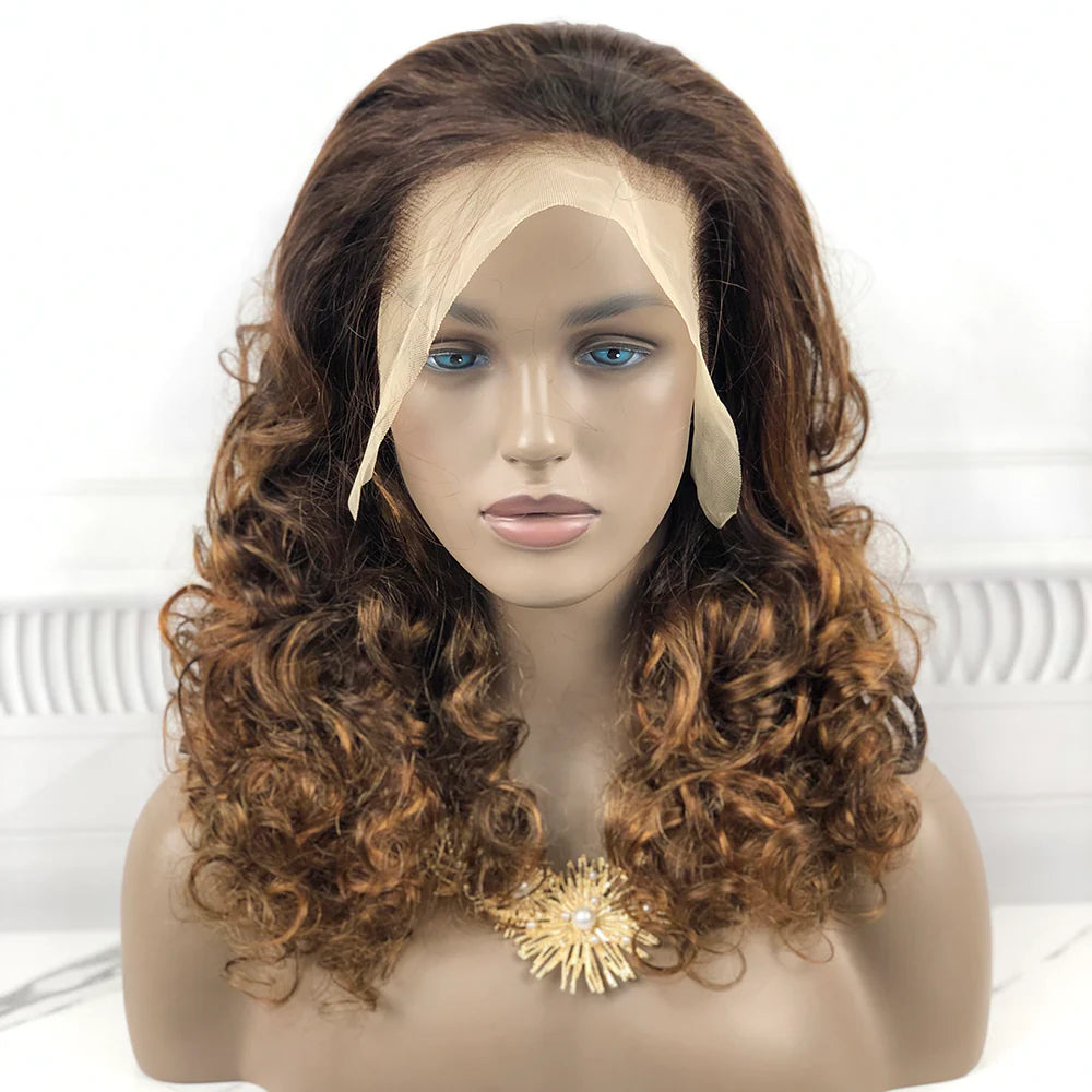 Fumi curl color #P4/30, 13x4 Lace Frontal wig 100% Virgin Human Hair Transparent  LACE Wig 180% density