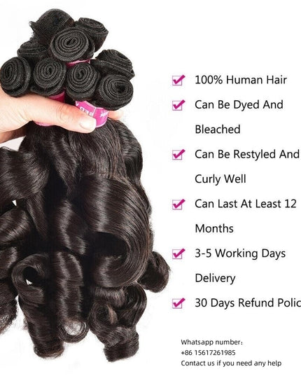 Funmi Italian curl Premium Donor Virgin Hair Bundle Double drown 1PC
