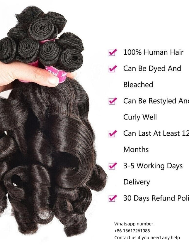 Funmi Italian curl Premium Donor Virgin Hair Bundle Double drown 1PC