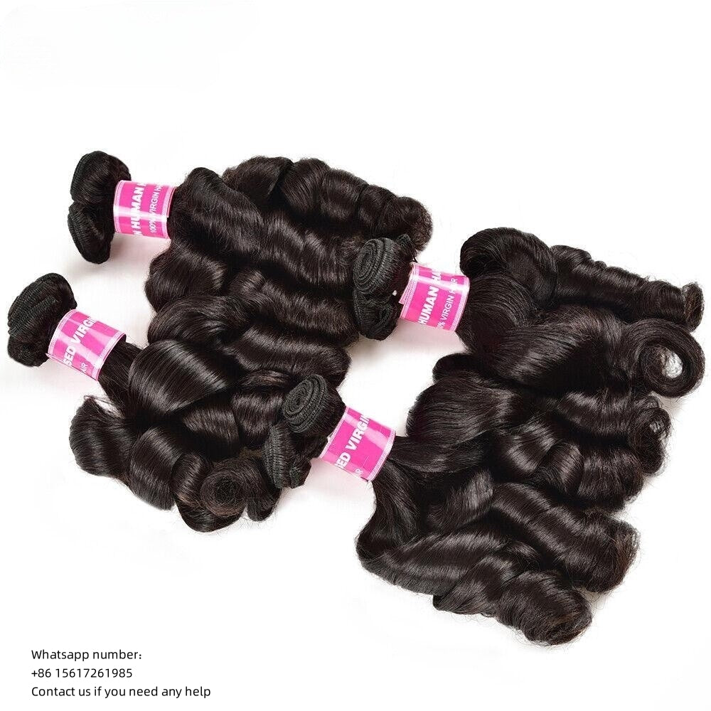 Funmi Italian curl Premium Donor Virgin Hair Bundle Double drown 1PC