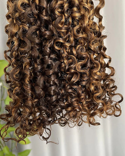 Funmi pixie curl  P4/30 Double drown Premium Donor Virgin Hair Hair Bundle  1PC